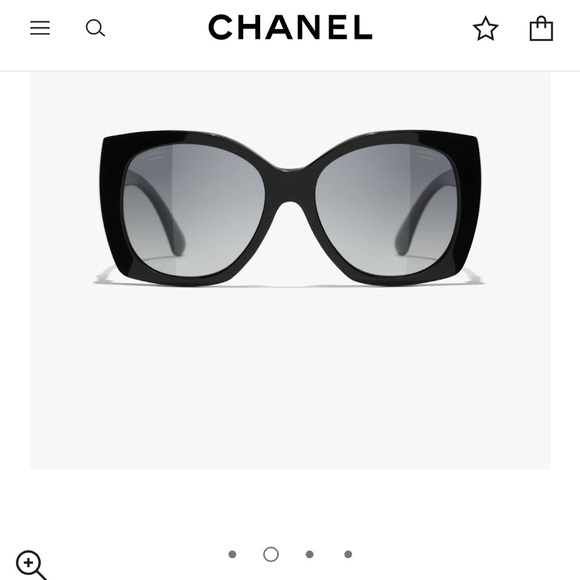 Chanel charming heart large square polarized sunglasses black w/case - Picture 5 of 9